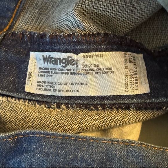 Wrangler Jeans Men Size 32x36 Original Fit Blue Denim 5 Pocket Cowboy Western - Picture 4 of 10